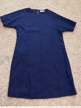 ELK French Linen Dress Navy Blue Size US 6 / AU 10 100% Linen